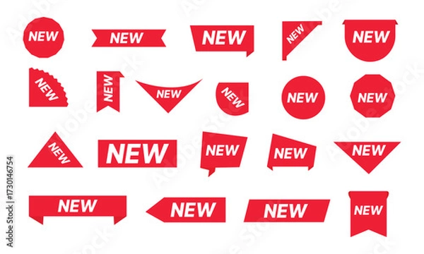 Fototapeta Set of new labels isolated on white background