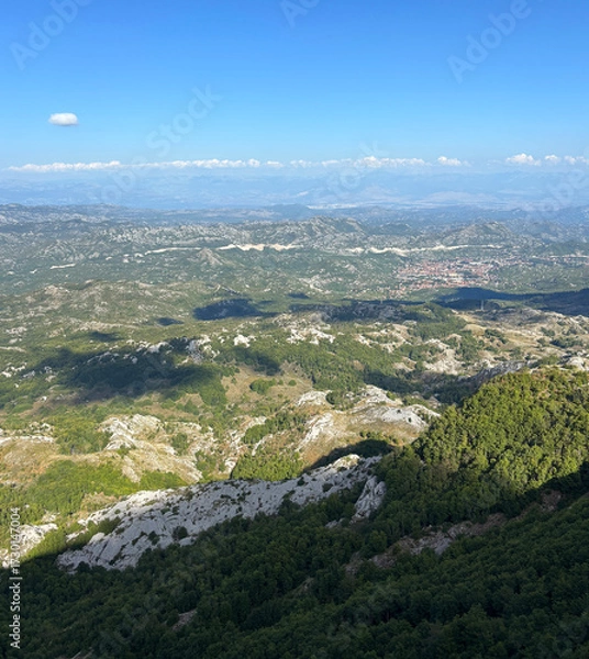 Fototapeta A view from Lovcen National Park in Cetinje, Montenegro