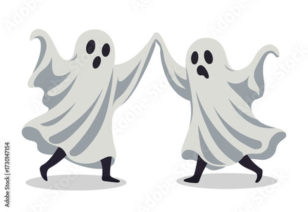 Fototapeta two dancing ghosts holding hands