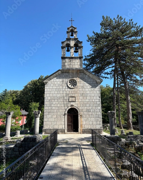 Fototapeta The Court Church is located in Cetinje, Montenegro. It was rebuilt in 1890 to replace the old church damaged by the Turks. King Nicholas's tomb is located here.
