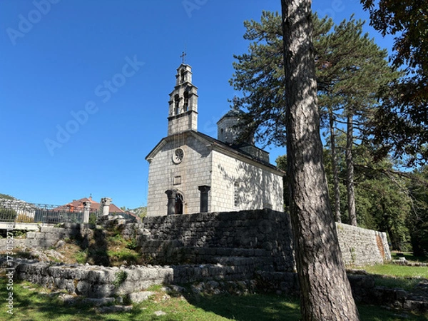 Fototapeta The Court Church is located in Cetinje, Montenegro. It was rebuilt in 1890 to replace the old church damaged by the Turks. King Nicholas's tomb is located here.