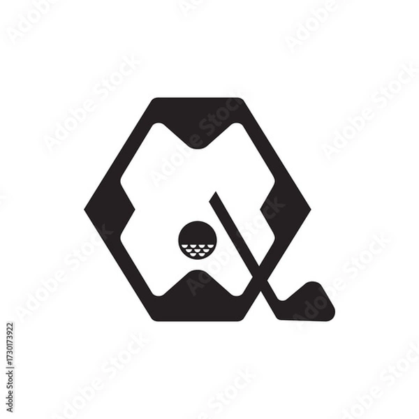 Fototapeta This logo is a combination of the letter Q and golf. Simple, minimalist and futuristic.
