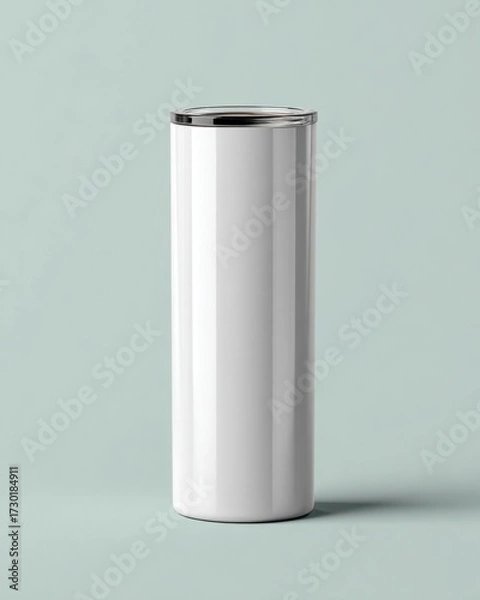 Obraz Minimalistic White Travel Mug on Soft Pastel Background