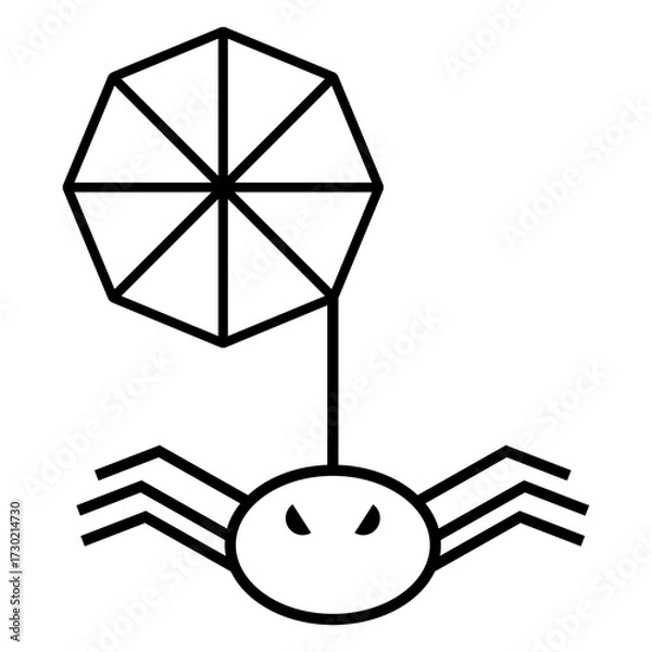 Obraz spider web icon and spider animal, for Halloween event