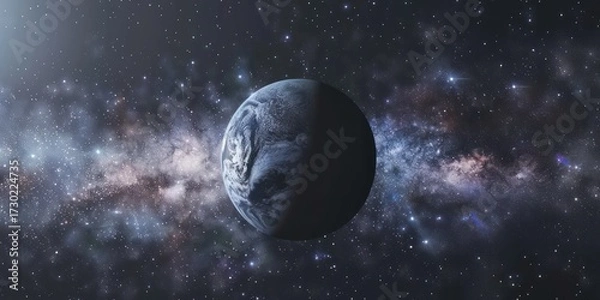 Obraz Planet Earth in cosmic space galaxy universe alone dark futuristic night light all life.