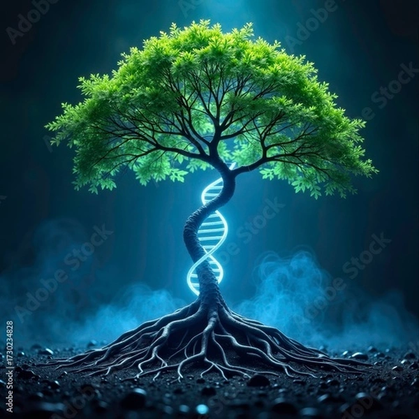 Fototapeta The artistic presentation of the luminous tree