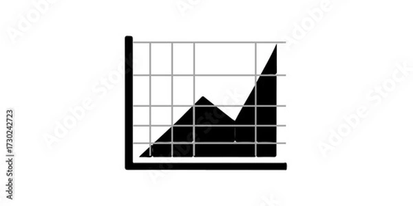 Fototapeta Growing bar graph icon with arrow going up. Progress bar. Growing graph icon graph sign. Chart increase profit. Growth success arrow icon.