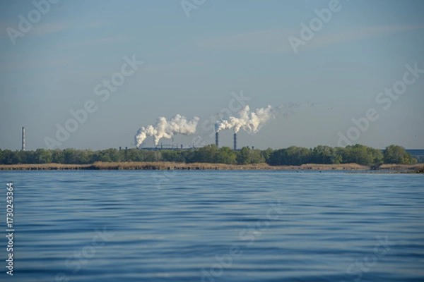 Fototapeta Poltava Mining and Processing Plant viewed from the Dnieper River
