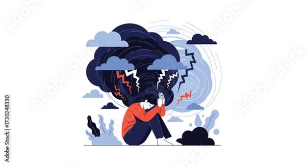 Fototapeta Understanding the complex emotions and mental health challenges people face.