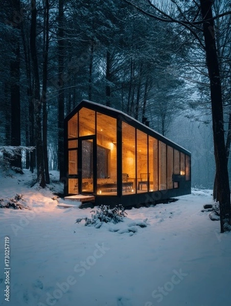 Obraz wooden house in the snow