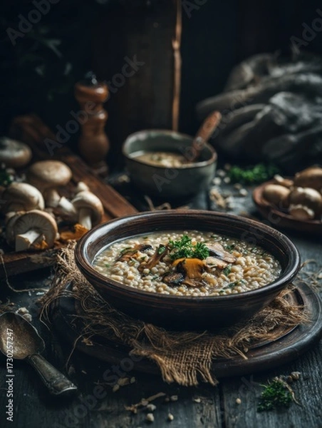 Obraz vegetable soup with meat and vegetables