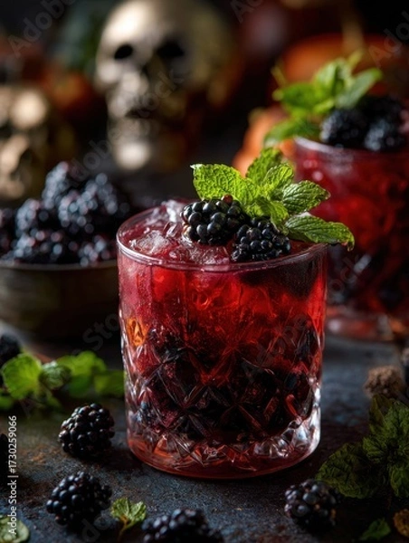 Obraz raspberry and blackberry smoothie