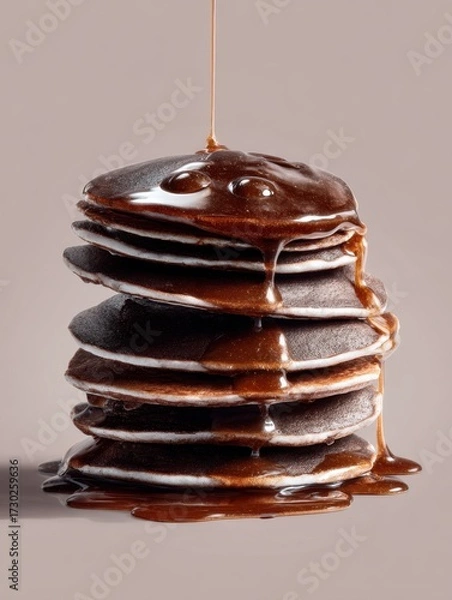 Obraz stack of pancakes with chocolate
