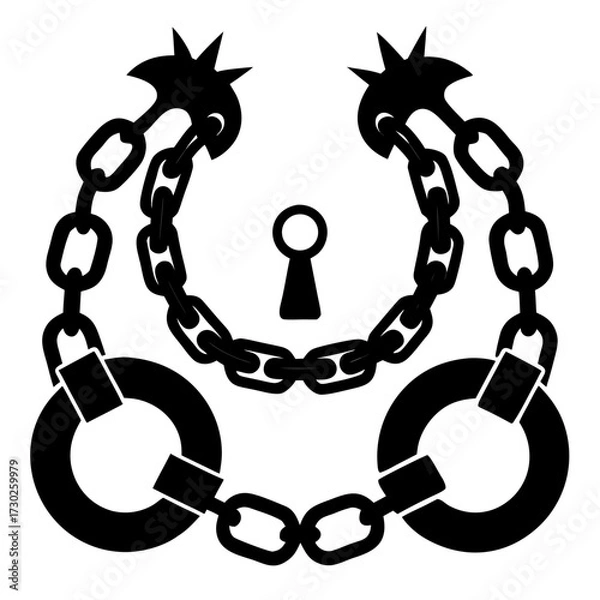 Obraz Chains / Shackles silhouette black icon