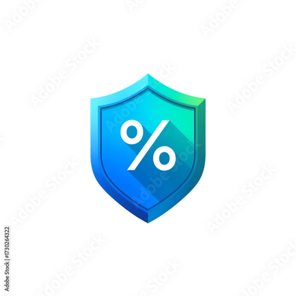 Fototapeta blue shield with arrow