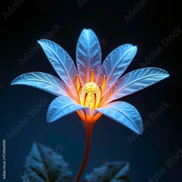 Fototapeta Artistic presentation of luminous flower shapes
