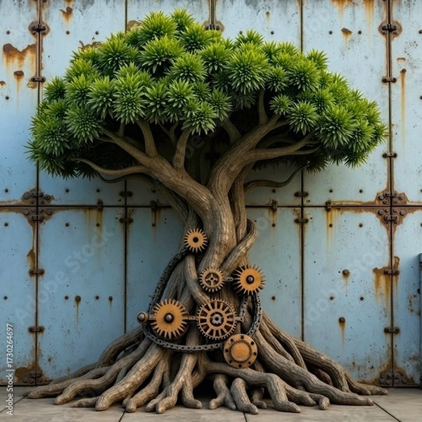 Fototapeta The Artistic Presentation of Mechanical Trees