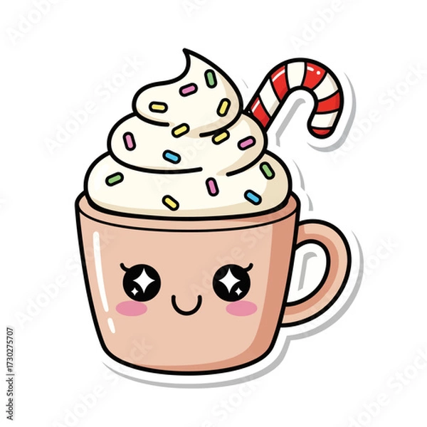 Obraz Festive Christmas Vector Stickers with Holiday Cheer