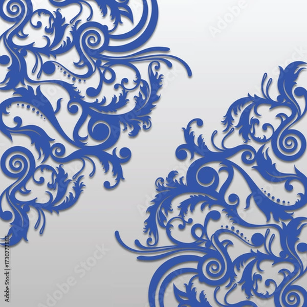Obraz Bue floral ornamental vector