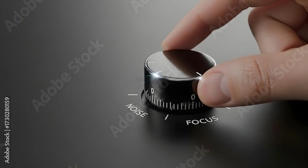 Fototapeta Adjusting Focus and Noise Control on Audio Equipment