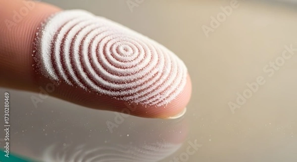 Fototapeta Fingerprint Pattern in Sugar, Close-Up Macro
