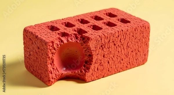 Fototapeta Bitten Brick with Hollow Core, Surreal Concept
