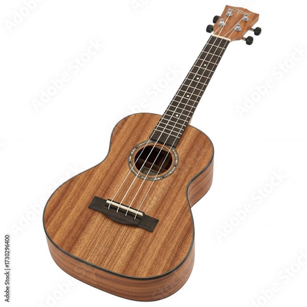 Obraz Wooden ukulele musical instrument with strings isolated on a transparent background acoustic