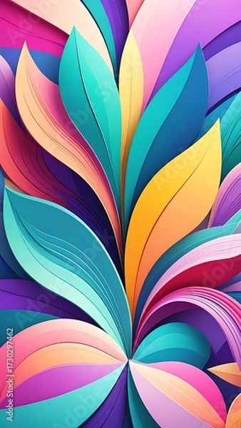 Obraz Abstract colorful leaf design