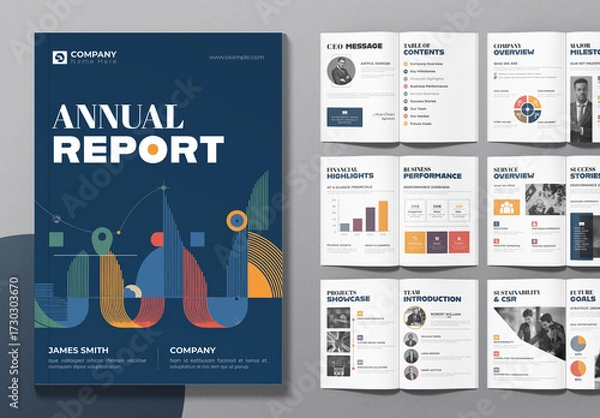 Fototapeta Annual Report Template Layout