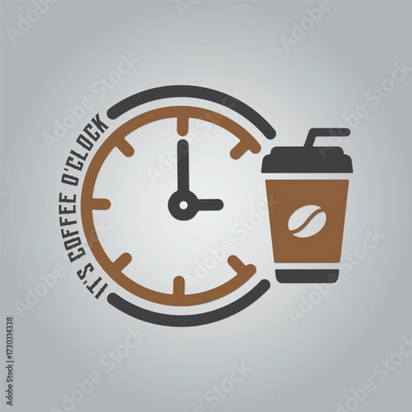 Fototapeta It's coffee o'clock t-shirt template time for a caffeine fix