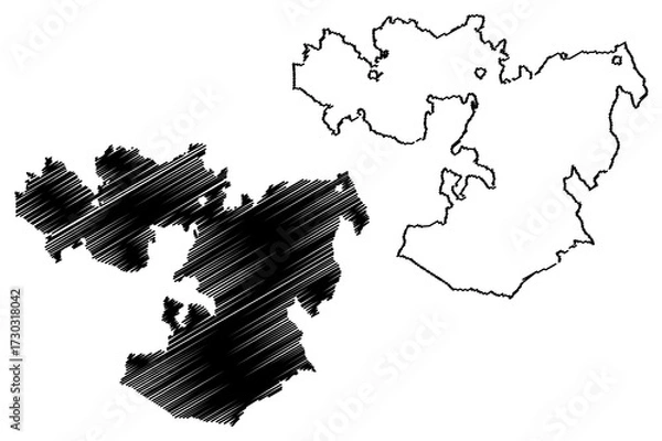 Obraz Oromia Region (Federal Democratic Republic of Ethiopia, Horn of Africa, Regions and chartered cities of Ethiopia) map vector illustration, scribble sketch Oromiyaa map
