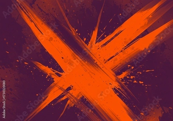 Obraz Dynamic Orange X Mark Abstract Grunge Background