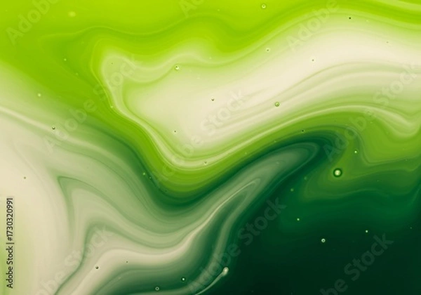 Obraz Vibrant Green Swirl Abstract Fluid Art Background
