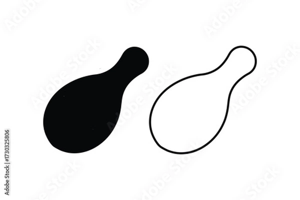 Fototapeta Two abstract shapes one solid and one outlined a minimalist silhouette