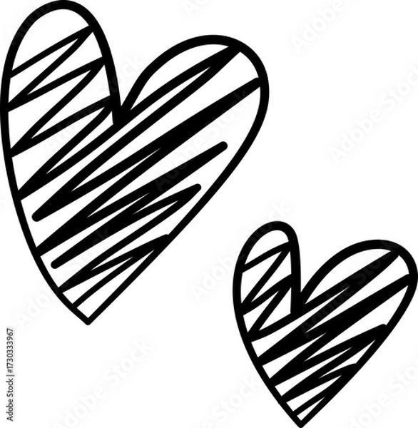 Fototapeta Scribble Doodle Heart