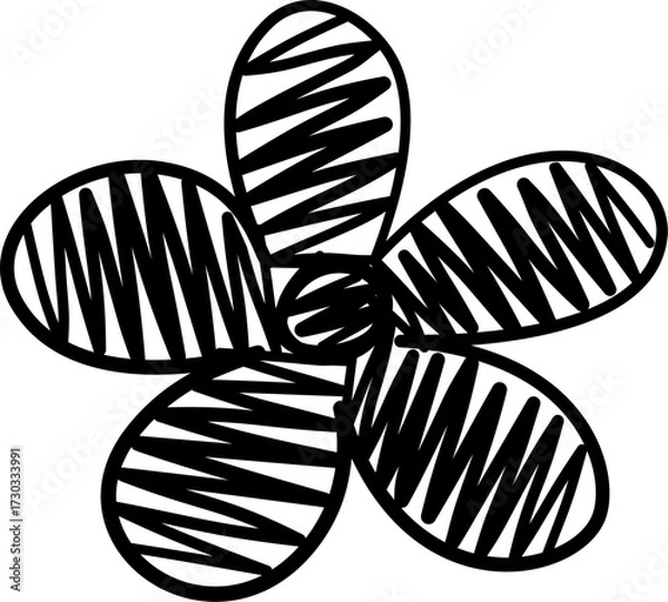 Fototapeta Scribble Doodle Flower