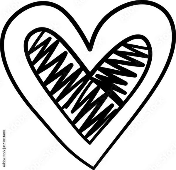 Fototapeta Scribble Doodle Heart