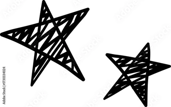 Fototapeta Scribble Doodle Stars