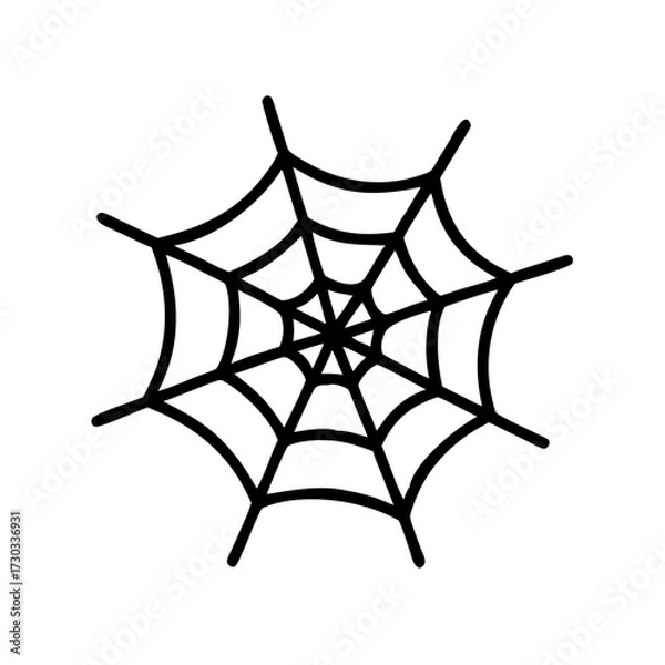 Fototapeta Black spider web icon in minimalistic style  
