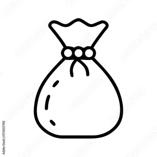 Fototapeta Money bag icon in simple line drawing style  