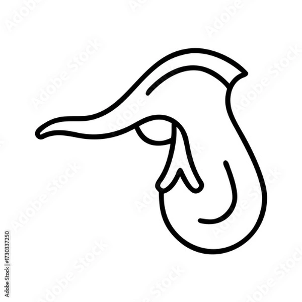 Fototapeta Icon of a stylized drop shape with flowing design elements  