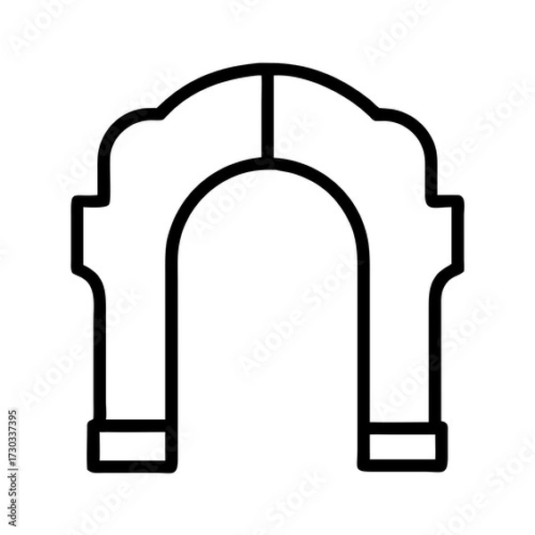 Fototapeta Outline of decorative arch with curved design and minimalist style  