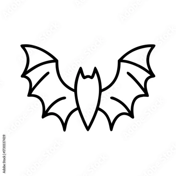 Fototapeta Bat icon outline in simple design on white background  