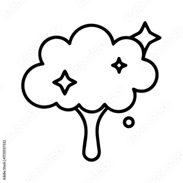 Fototapeta Cartoon cloud with sparkles and whimsy design elements  
