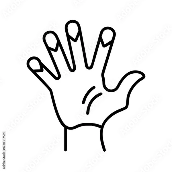 Fototapeta Hand outline with fingers displayed in a playful gesture representing icons  