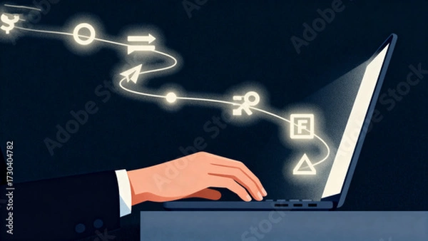 Fototapeta BusinessTechWorkflow