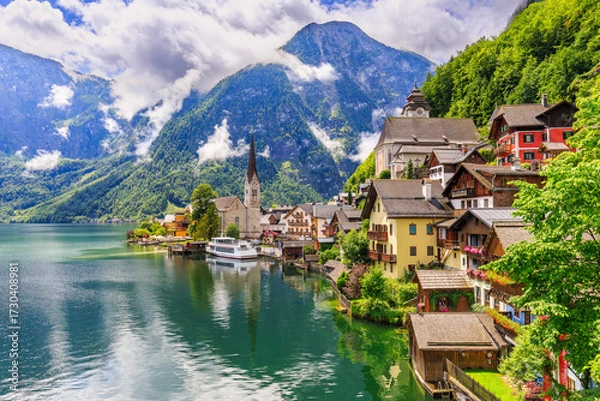 Obraz Hallstatt, Austria. Mountain village in the Austrian Alps.