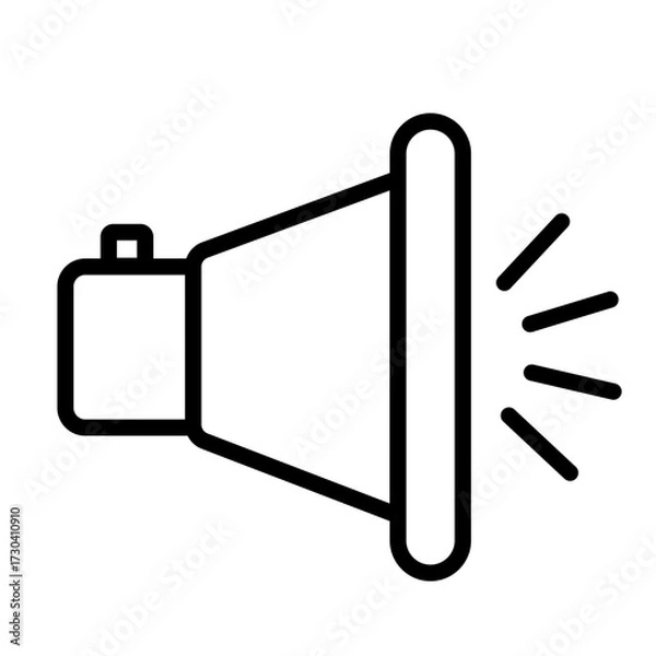 Fototapeta Megaphone or speaker icon. Announcement and marketing symbol in flat line vector style. business notice icon, illustration line vector icon