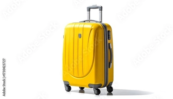 Obraz Bright yellow hard-shell suitcase