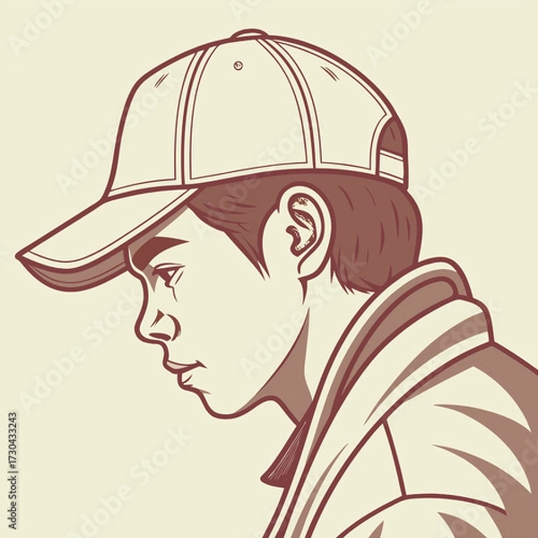 Obraz vector illustration cap of a man